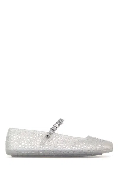 JIMMY CHOO TRANSPARENT RUBBER THE JELLY BALLERINAS