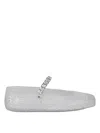 Jimmy Choo Transparent Upper Flats With Sparkling Strap In White