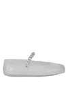 Jimmy Choo Transparent Upper Flats With Sparkling Strap In White
