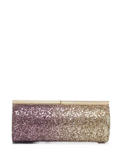 Pre-owned Jimmy Choo Trinket Degradé Glitter Clutch Bag In Pink