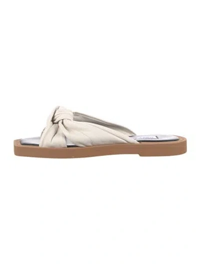 Pre-owned Jimmy Choo Tropica Leather Slides In Neutrals/white