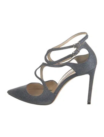 Pre-owned Jimmy Choo T-strap Pumps In Blue