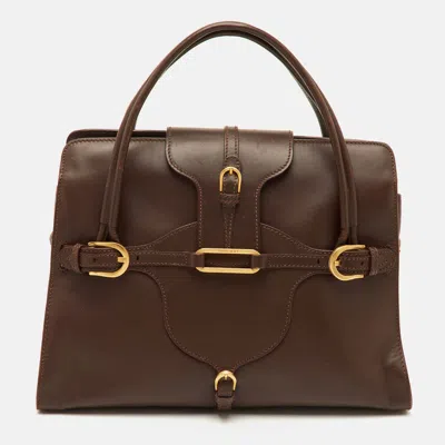 Jimmy Choo Tulita Brown Leather Tote