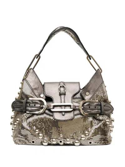 Pre-owned Jimmy Choo Tulita Chainmail Shoulder Bag In Silver