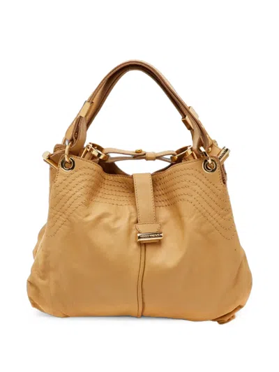 Pre-owned Jimmy Choo Tulita Leather Tote Bag In Neutrals