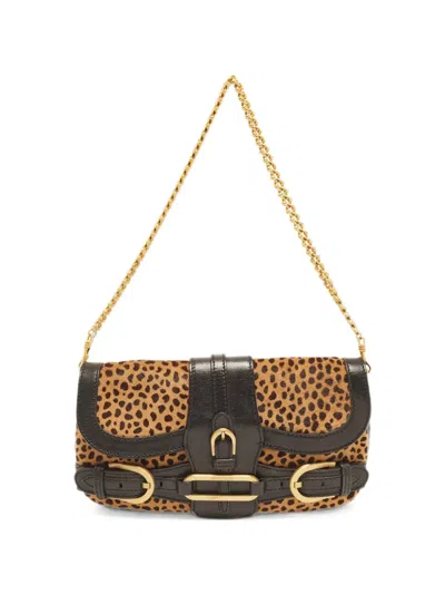 Pre-owned Jimmy Choo Tulita Leopard-print Shoulder Bag In Brown