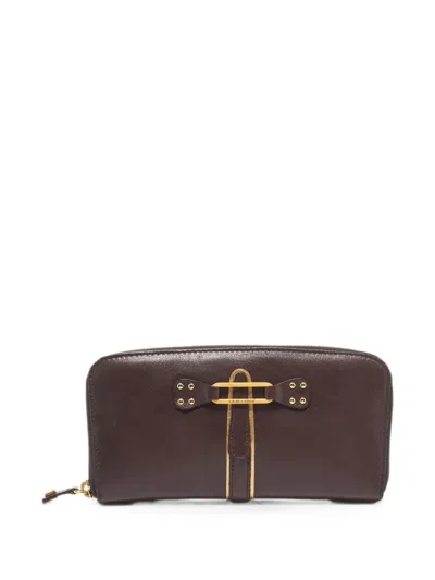 Pre-owned Jimmy Choo Tulita Zip-around Wallet In Brown