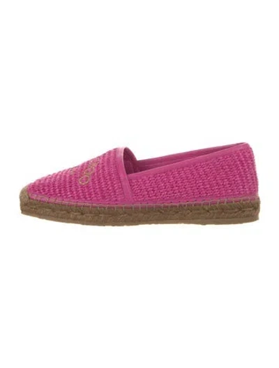 Pre-owned Jimmy Choo Tweed Pattern Espadrilles In Pink