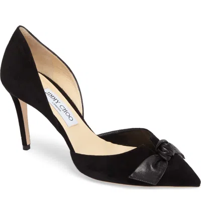 Pre-owned Jimmy Choo Twinkle 85 Black Suede Leather D'orsay Pumps 37.5 38 39