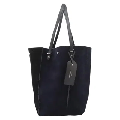 Pre-owned Jimmy Choo Twist Navy Suede Tote Bag () In Blue