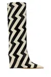 Jimmy Choo Blake 85 Geometric-pattern Leather Wedge Knee-high Boots