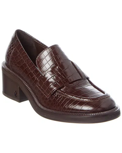 Jimmy Choo Tylor 60 Croc-embossed Leather Loafer In Brown