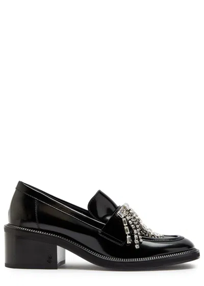 JIMMY CHOO JIMMY CHOO TYLOR 60 CRYSTAL-EMBELLISHED PATENT LEATHER LOAFERS