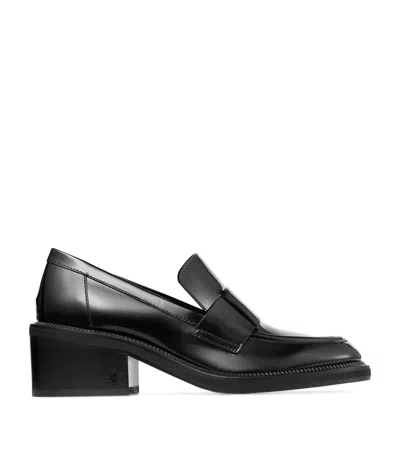 JIMMY CHOO TYLOR 60 LEATHER HEELED LOAFERS
