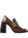 Jimmy Choo Tylor 95 Snake-effect Leather Loafer Pumps In Multi