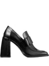 Jimmy Choo Tylor 95 Leather Heeled Loafers In Black