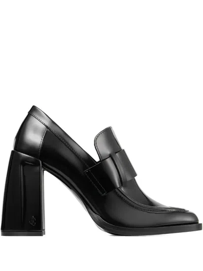 Jimmy Choo Tylor 85mm ブロックヒール ローファーパンプス In Black