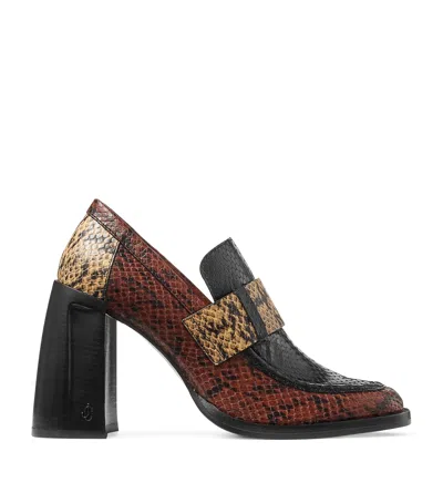 Jimmy Choo Tylor 95 Leather Heeled Loafers In Multi