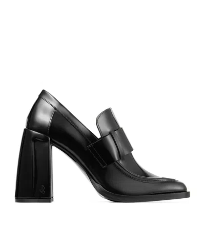 JIMMY CHOO TYLOR 95 LEATHER HEELED LOAFERS