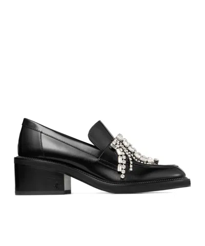 JIMMY CHOO TYLOR CRYSTAL-EMBELLISHED LOAFER PUMPS