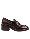 Jimmy Choo 50mm Tylor Crocodile-effect Leather Loafer Pumps In Brown