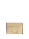 Jimmy Choo Umika Metallic Leather Cardholder In Gold