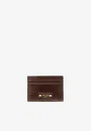 Jimmy Choo Umika Lizard Printed Leather Cardholder In Brown