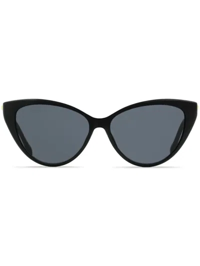 Jimmy Choo Val Cat-eye Frame Sunglasses In 807ir Black/gold
