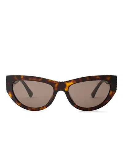 Jimmy Choo Vale Sunglasses In E5002 Havana