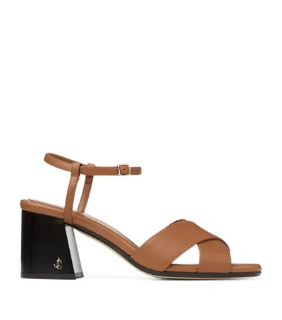JIMMY CHOO VALLA 65 LEATHER SANDALS