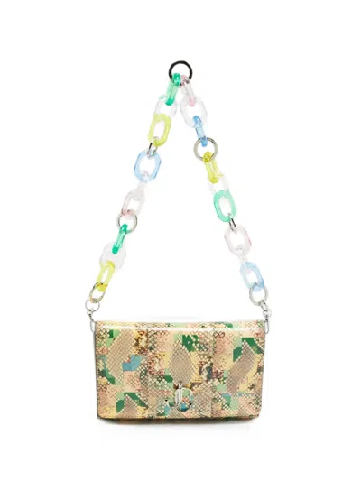 Pre-owned Jimmy Choo Varenne Animal-pattern Clutch Bag In Neutral