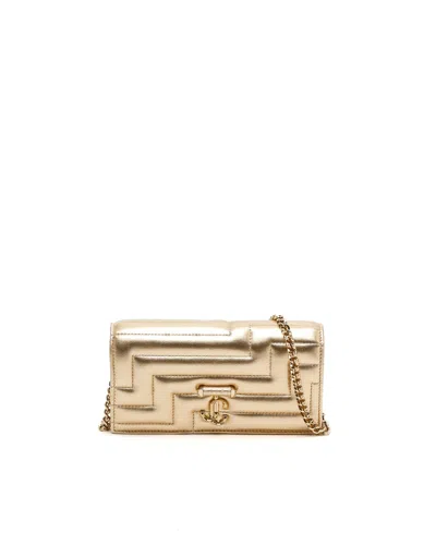 Pre-owned Jimmy Choo Varenne Avenue Wallet On Chain Bag In Gold