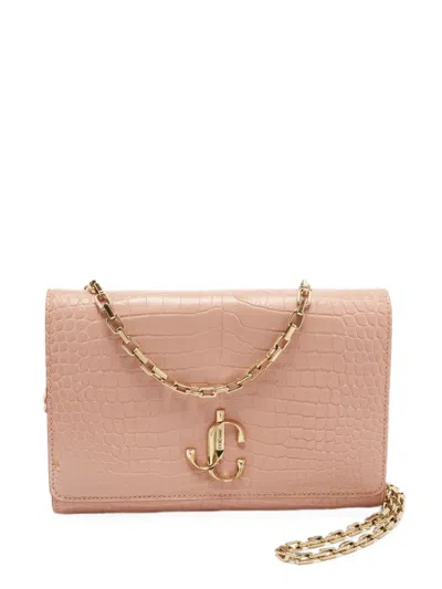 Pre-owned Jimmy Choo Varenne Croc-effect Clutch Bag In Pink