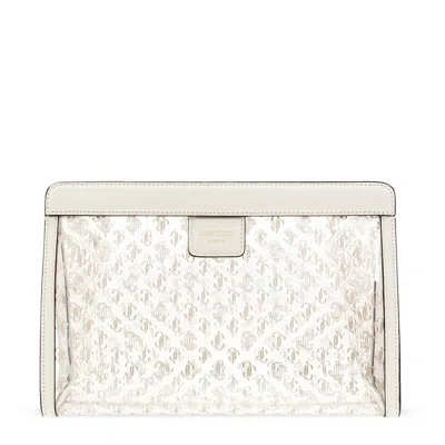 Jimmy Choo Varenne Logo Leather Pouch In Yellow