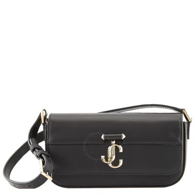 Jimmy Choo Varenne Mini Leather Shoulder Bag In Black