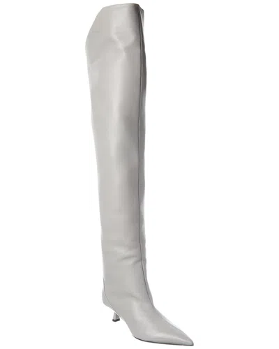 Jimmy Choo Vari 45 Leather Over-the-knee Boot In Gray