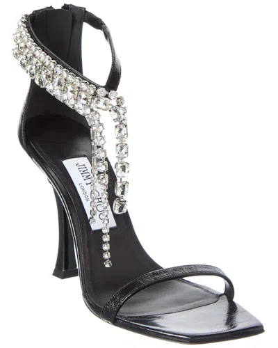 Jimmy Choo Variety 100 Leather Sandal In Black