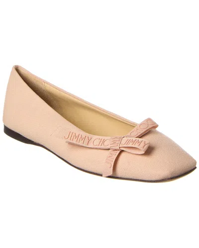 Jimmy Choo Veda Linen Ballerina Flat In Pink