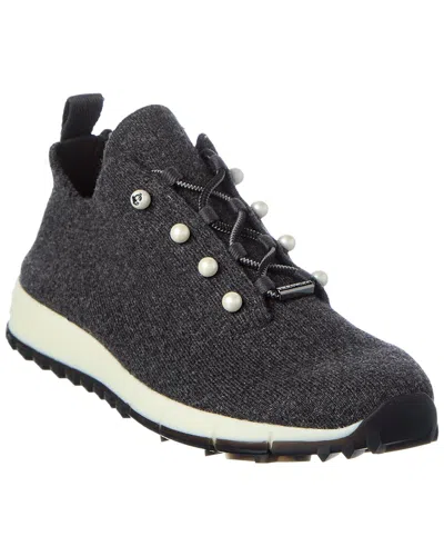 Jimmy Choo Veles Cashmere Sneaker In Black