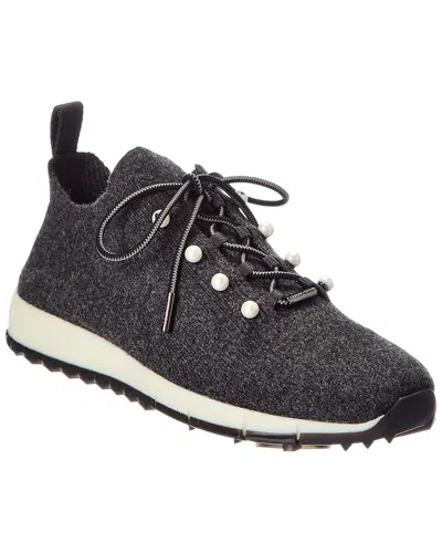 Jimmy Choo Veles Cashmere Sneaker In Black