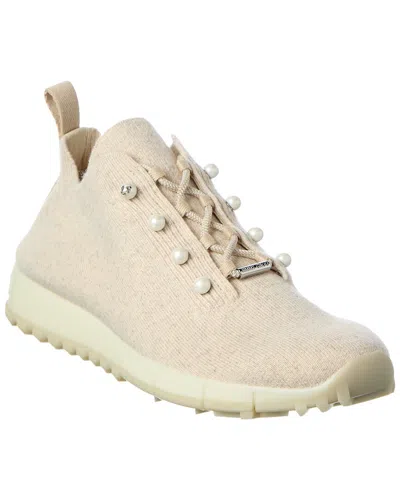 Jimmy Choo Veles Cashmere Sneaker In White