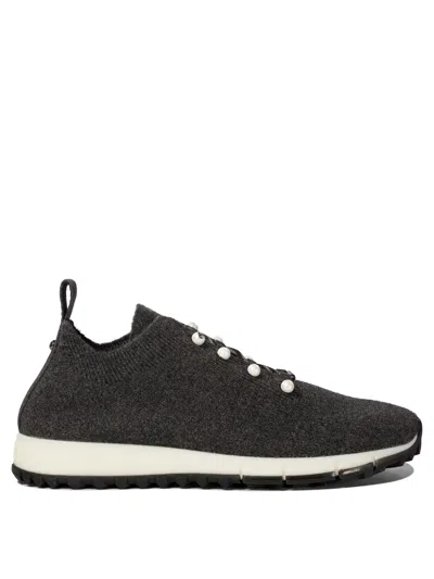 Jimmy Choo Veles Knitted Glitter Sneakers In Black