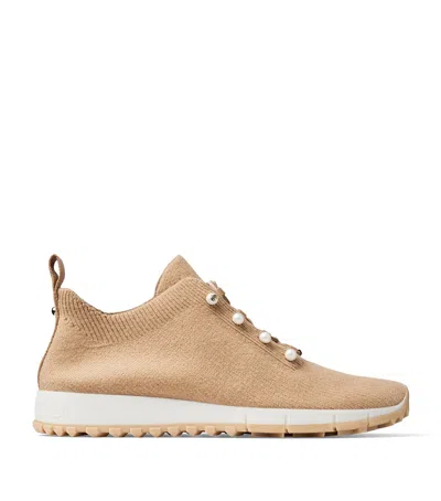 Jimmy Choo Veles Cashmere Sneakers In Brown