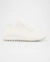 Jimmy Choo Veles Cotton Knit Pearly Stud Sneakers In White
