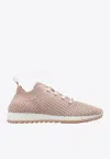 Jimmy Choo Veles Crochet Knit Low-top Sneakers In Pink