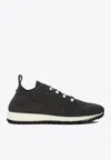 Jimmy Choo Veles Crochet Knit Sneakers In Black