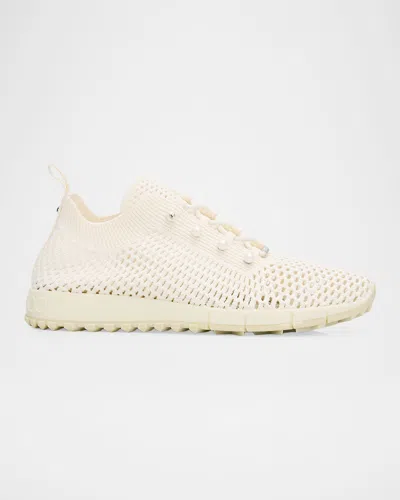 Jimmy Choo Veles Crochet-knit Low-top Trainers In White