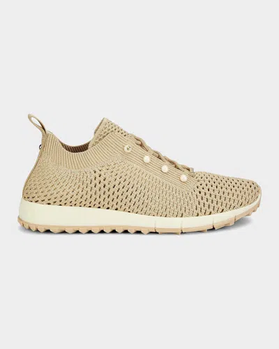 Jimmy Choo Veles Crochet-knit Low-top Trainers In Neutral