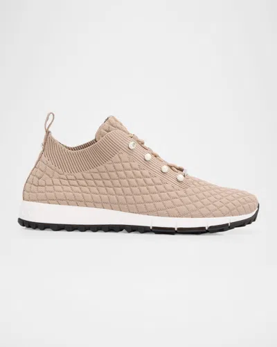 Jimmy Choo Veles Diamond Knit Low-top Trainers In V Stone