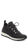 Jimmy Choo Low Top Sneakers With Pearls And Knitted Upper In Black Mix